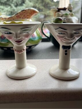 Martini love salt and pepper shakers ceramic
